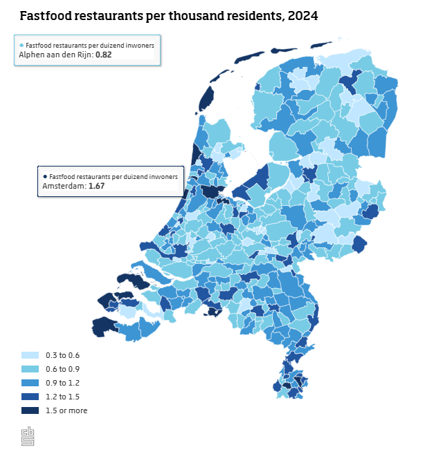 fast-service restaurants verspreiding