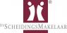 Logo van De ScheidingsMakelaar met twee gestileerde figuren en de merknaam in grijze letters.
