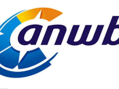 ANWB-logo met een blauw-oranje cirkel en de tekst 'anwb'.