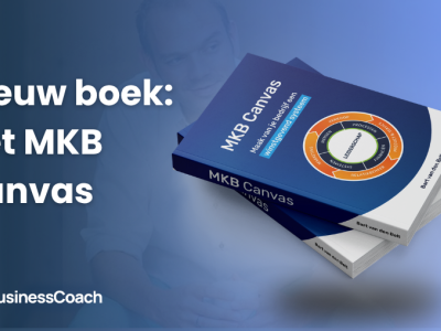 Nieuw boek MKB Canvas met cirkeldiagram op de omslag, onder de titel 'Maak van je bedrijf een winstgevend systeem'.