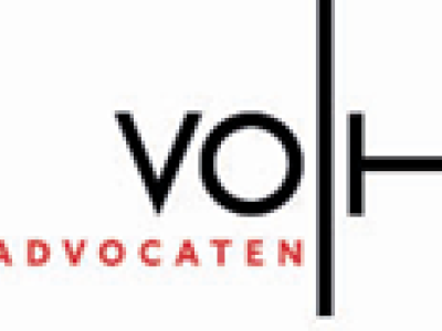 Logo van Volt Advocaten met zwart-wit ontwerp en rode accenten.